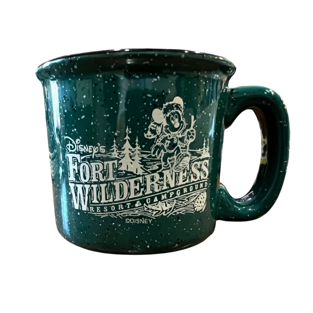 Disney Fort Wilderness Resort & Campground Green Speckled Coffee Mug  MWare